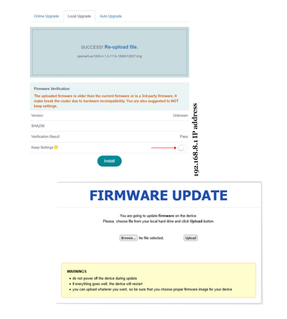 GL.iNet GL-AX1800 Flint Firmware Update